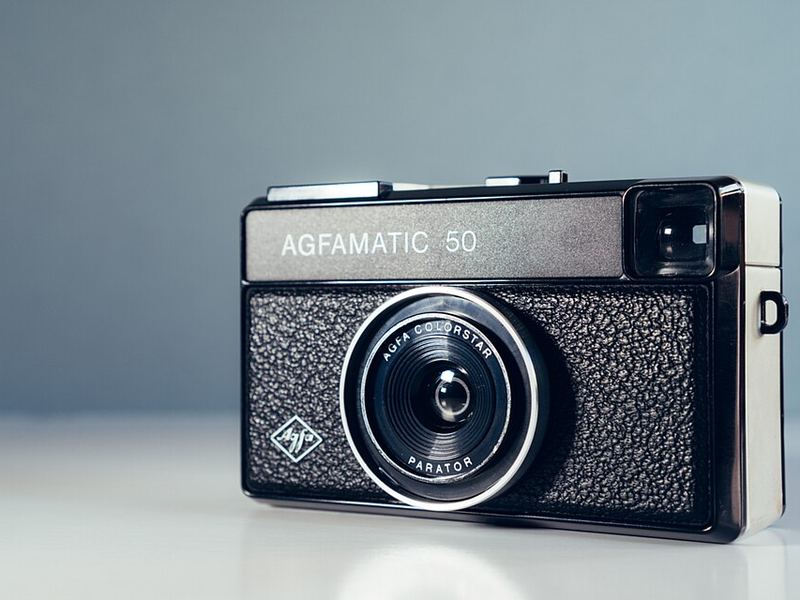 An Agfa Agfamatic 50 compact film camera